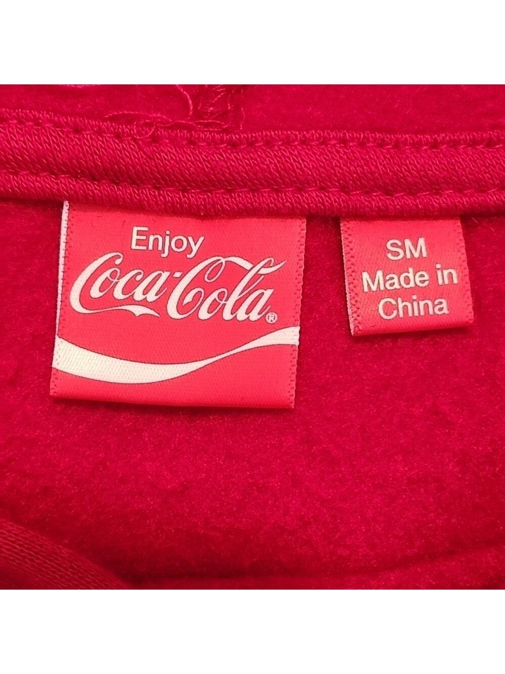 Coca Cola Christmas Hoodie Cropped Draw String  Womens / Juniors Size S - Picture 3 of 6